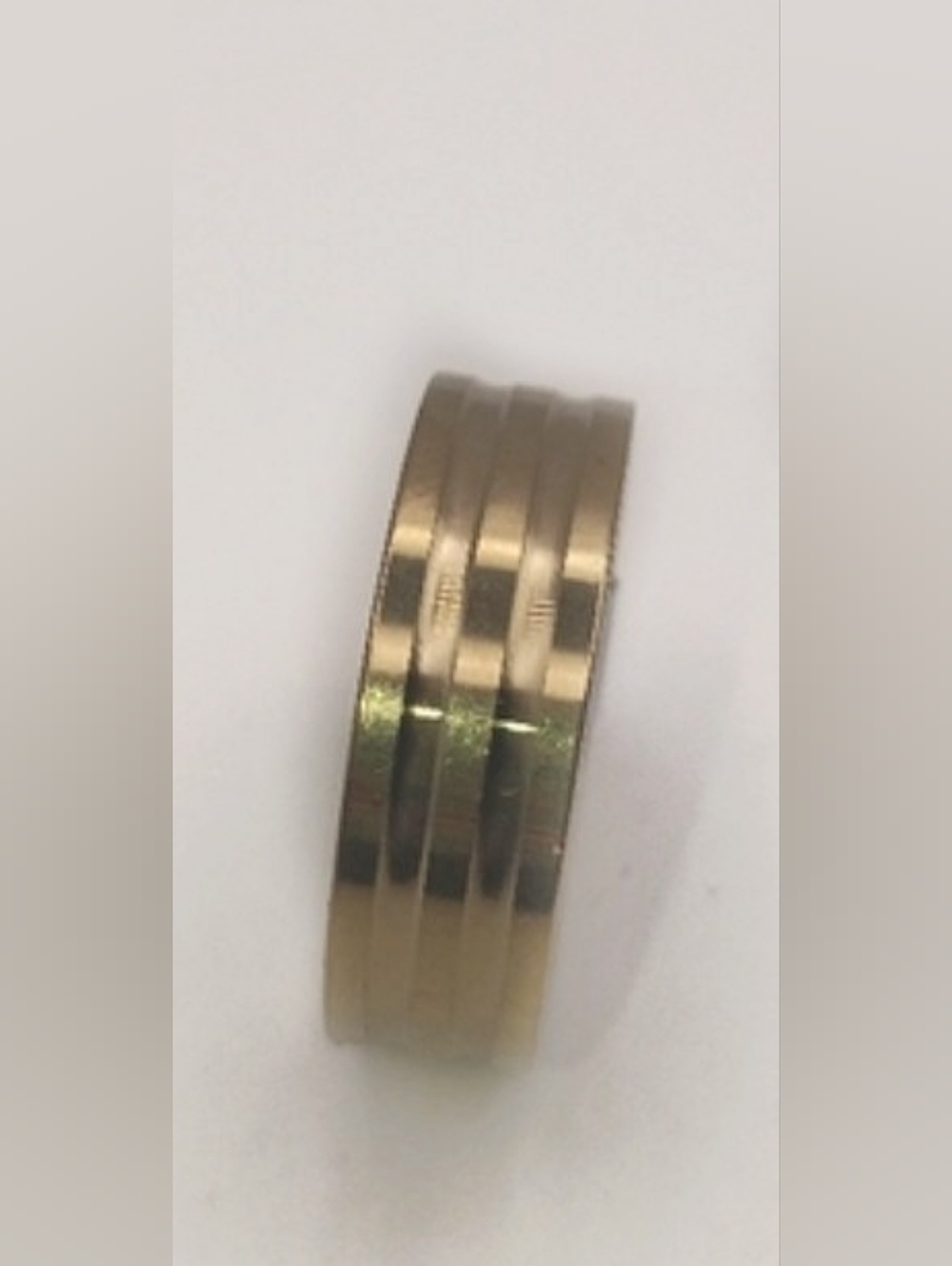Gold Stainless Steel Band Ring Mens Size 10.25 Wedding Stack Ring